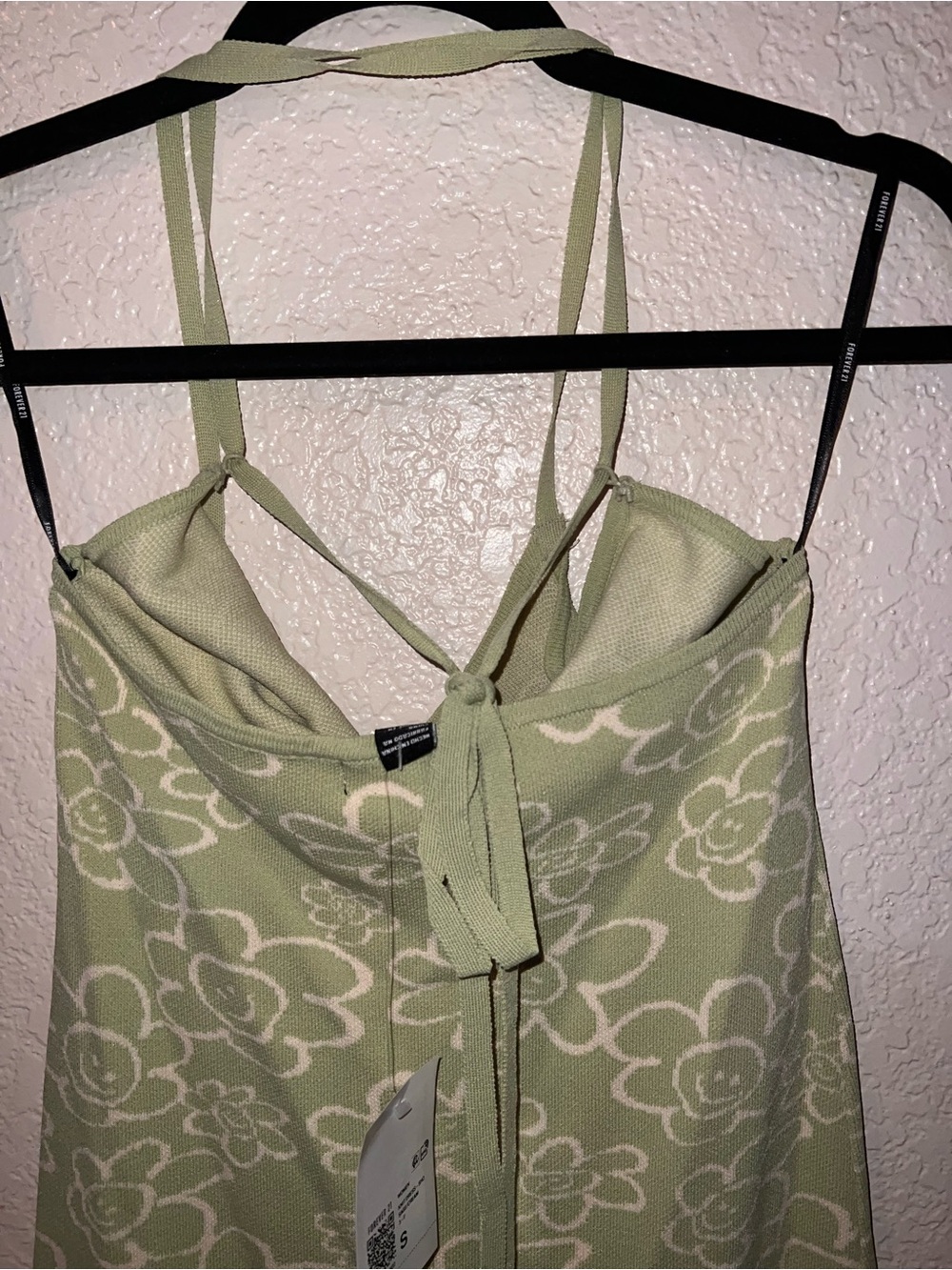 NWT Forever 21 Green Floral Knit Mini Dress - Picture 4 of 4